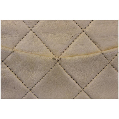 Chanel Classic Medium Double Flap Shoulder Bag Ivory