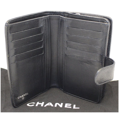 CHANEL CC Caviar Leather Bifold Wallet Black