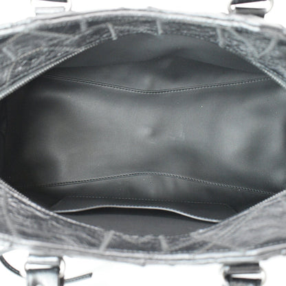 BALENCIAGA Neo Classic Patchwork Leather Top Handle Shoulder Bag Balck