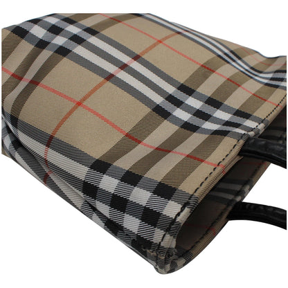 BURBERRY Mini Nova Check Canvas Tote Bag Beige