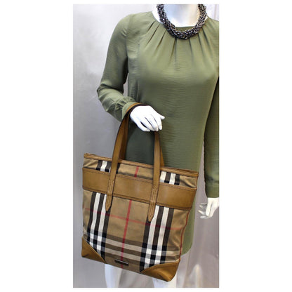 BURBERRY Vintage House Check Webbing Medium Marlow Tote Bag