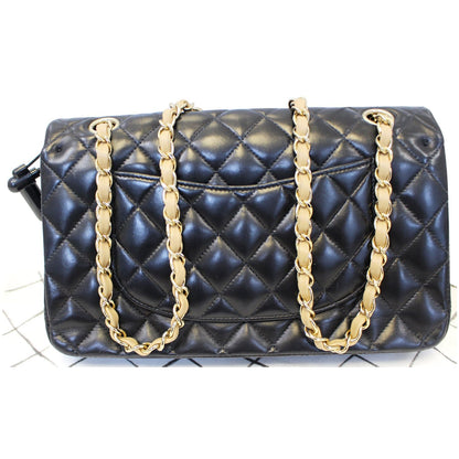 CHANEL Classic Jumbo Quilted Lambskin Leather Double Flap Shoulder Bag