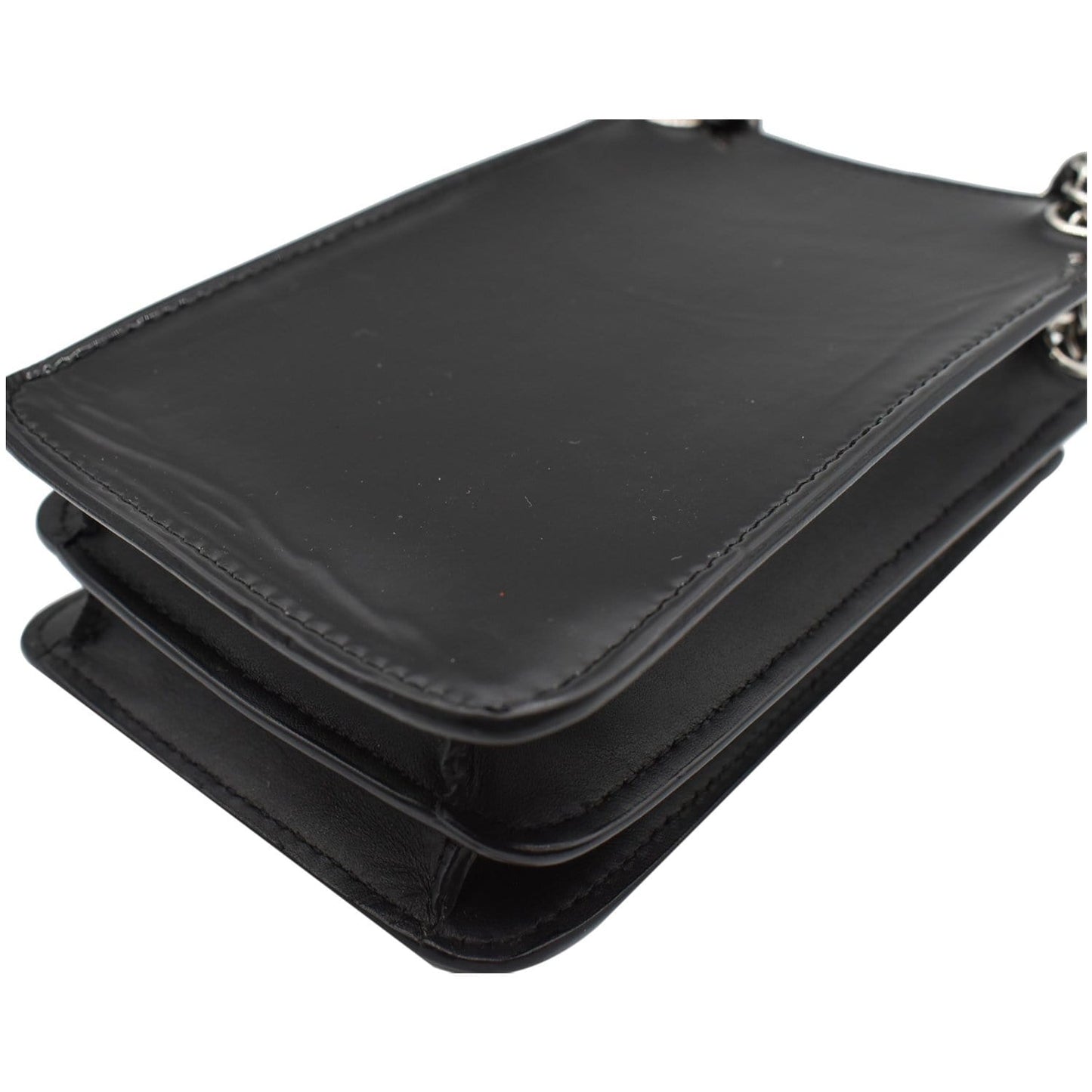 CHANEL O-Phone Holder Patent Leather Crossbody Bag Black