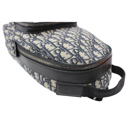 CHRISTIAN DIOR Minin Rider Oblique Jacquard Backpack Beige
