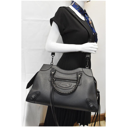 BALENCIAGA Medium Neo Classic City Leather Top Handle Bag Black
