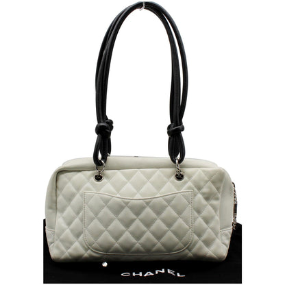 CHANEL Cambon Ligne Quilted Leather Bowler Tote Bag White - 10% OFF
