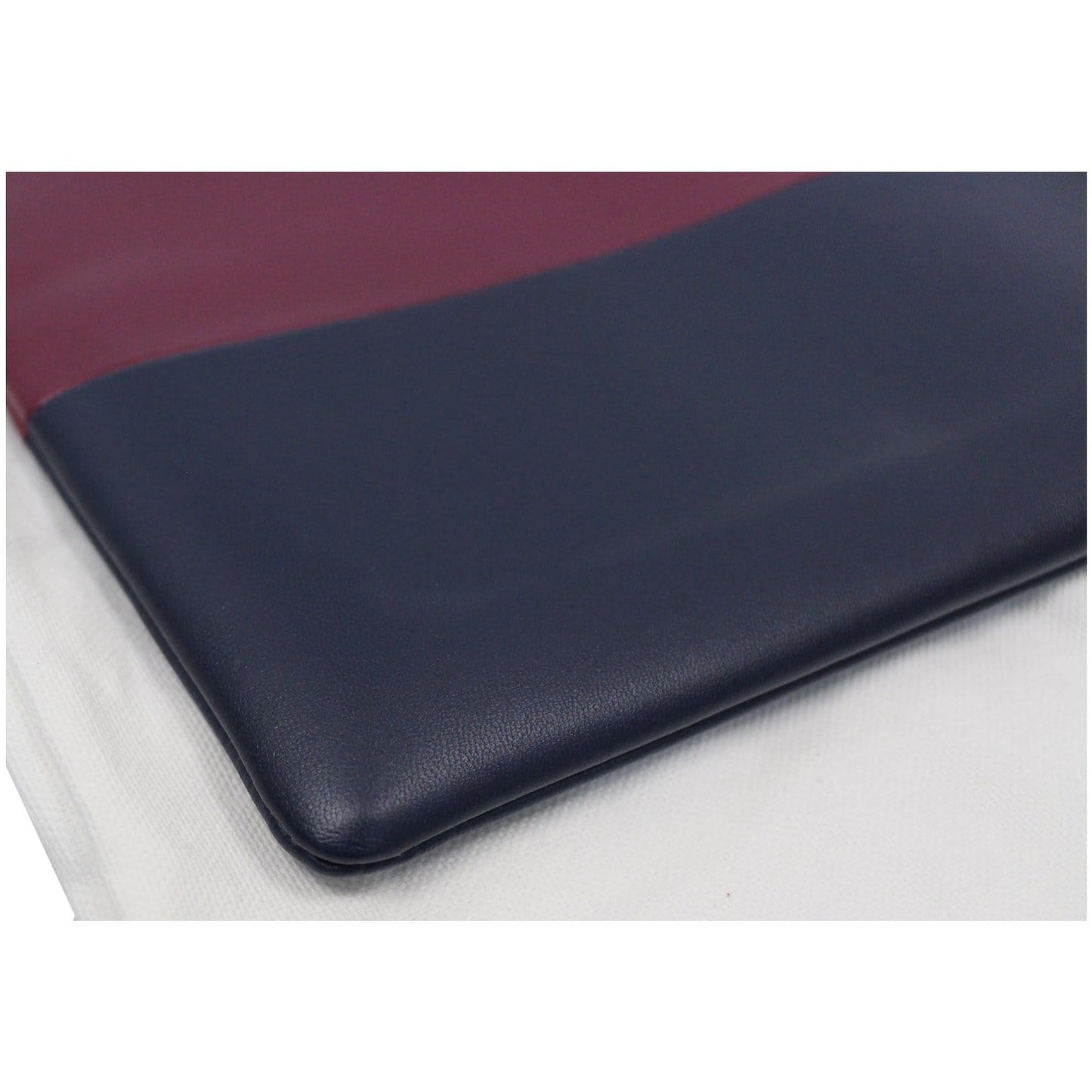 Celine Bi-Color Leather Clutch Pouch Burgundy/Black - Final Sale