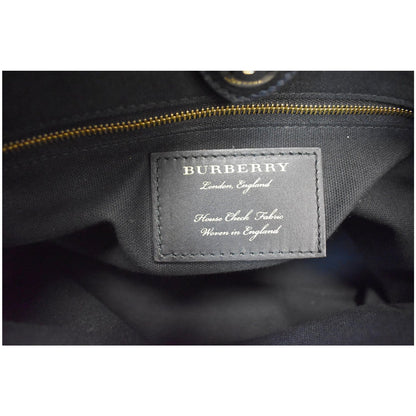 BURBERRY Small Banner Beasts Print Leather Satchel Bag Blue