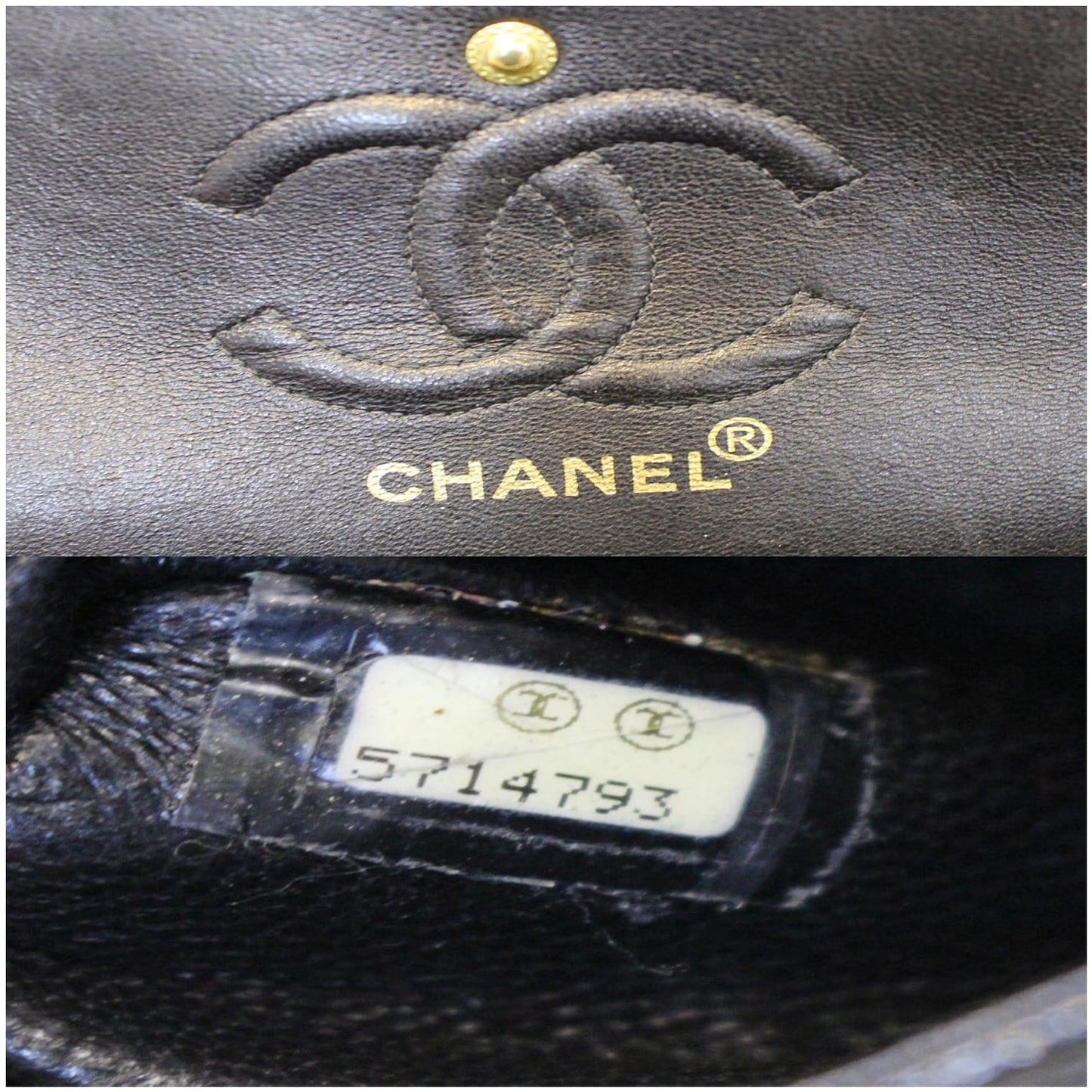 CHANEL Double Flap Small Caviar Leather Shoulder Bag Black