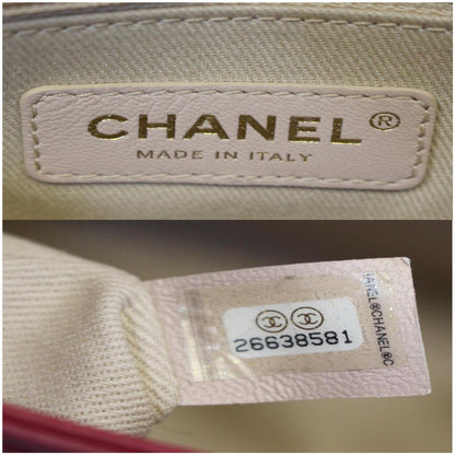 CHANEL Chevron Envelope Flap Lambskin Leather Shoulder Bag Red