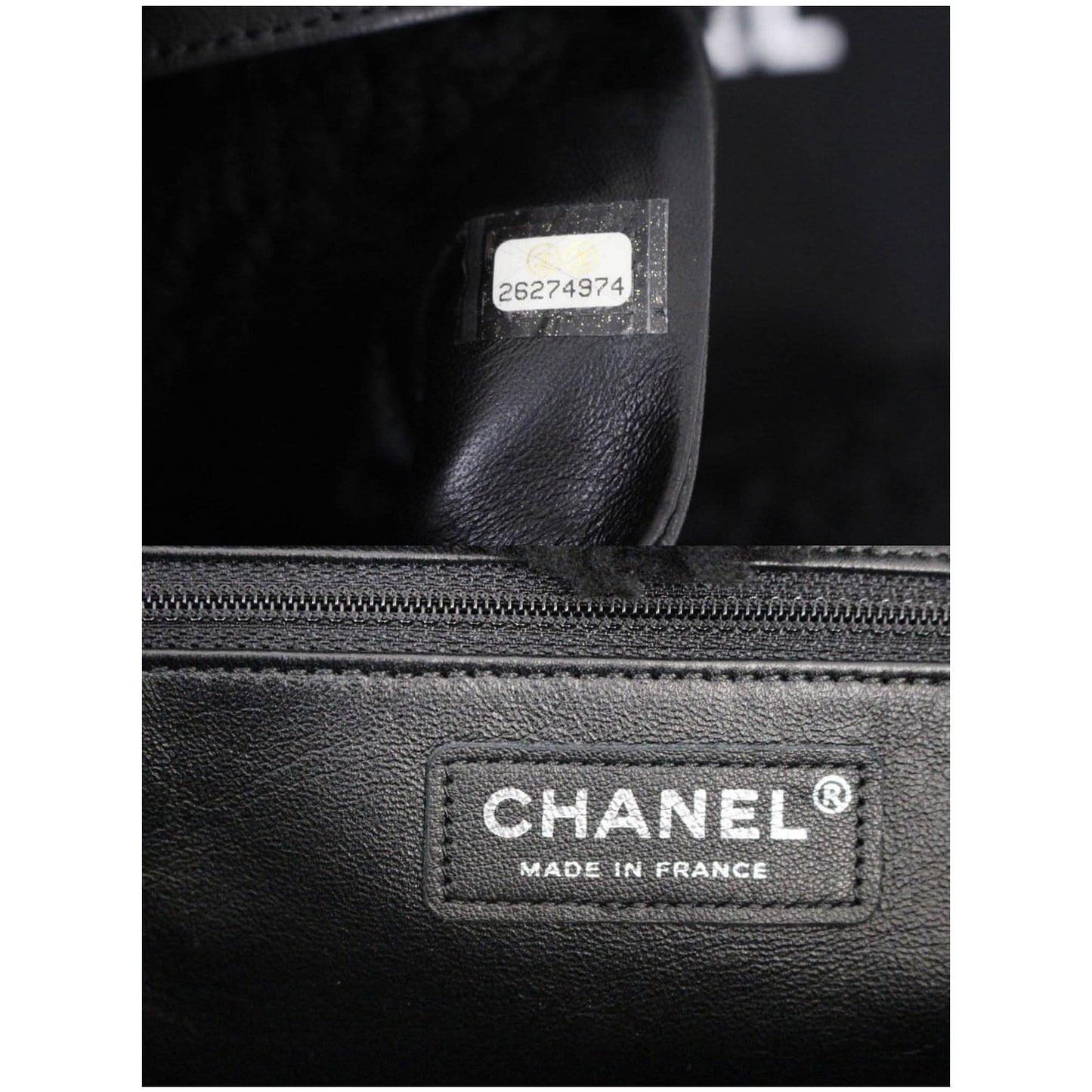 CHANEL Cozy CC Shearling and Lambskin Tote Bag Black