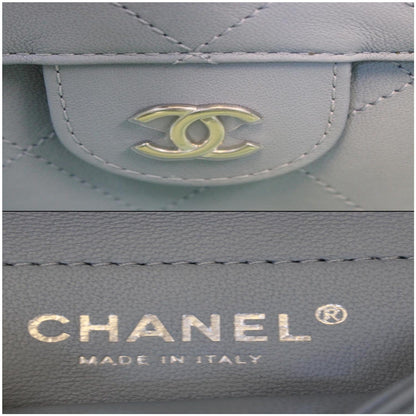 CHANEL Coco Splash Medium Lambskin PVC Quilted Shopping Bag Blue Green