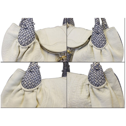 FENDI Spy Nappa Leather Satchel Bag White
