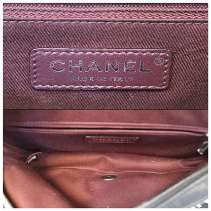 CHANEL CC Quilted Leather Flap Crossbody Bag Black