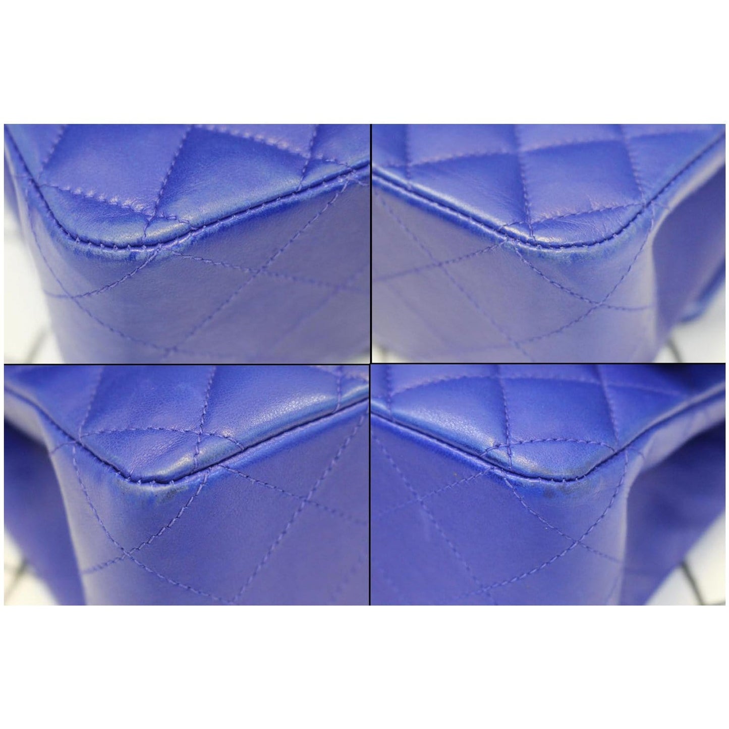 CHANEL Medium Double Flap Calfskin Quilted Shoulder bag Blue