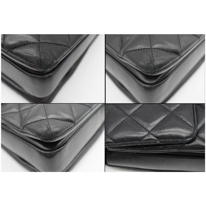 CHANEL Trendy CC Large Flap Quilted Lambskin Leather Shoulder Bag Black