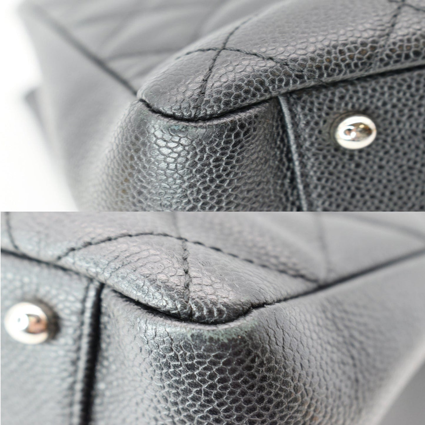 CHANEL XL Grand Quilted Caviar Leather Shopping Tote Bag Black