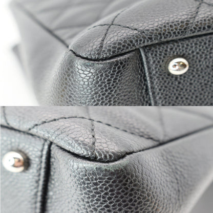 CHANEL XL Grand Quilted Caviar Leather Shopping Tote Bag Black