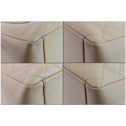 CHANEL Grand Shopping GST Caviar Leather Tote Bag Beige