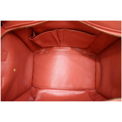 CELINE Micro Luggage Calfskin Leather Tote Bag Red - 25% OFF
