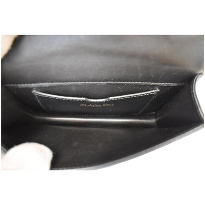 CHRISTIAN DIOR Bee Leather Pouch Clutch Bag Black - 20% OFF