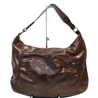 BURBERRY London Python Hobo Bag Bronze