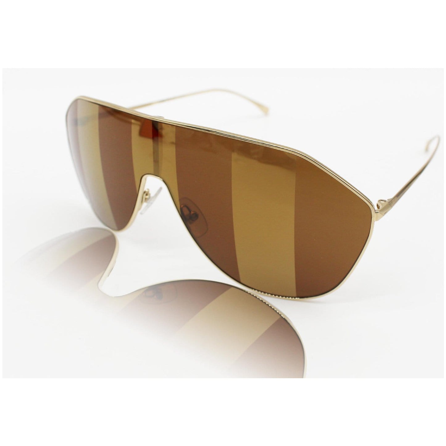 FENDI FF-0405S-001Q Gold Sunglasses Brown Lens