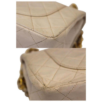 Chanel Classic Medium Double Flap Shoulder Bag Ivory