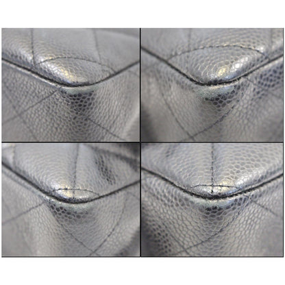CHANEL Jumbo Classic Single Flap Caviar Leather Shoulder Bag Black