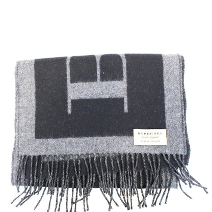 Burberry Logo Text Cashmere Scarf  Black/Grey