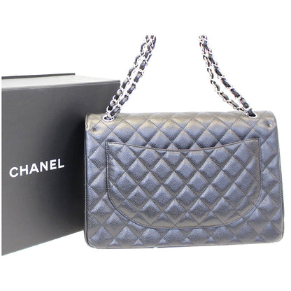 CHANEL Classic Maxi Jumbo Double Flap Caviar Leather Shoulder Bag