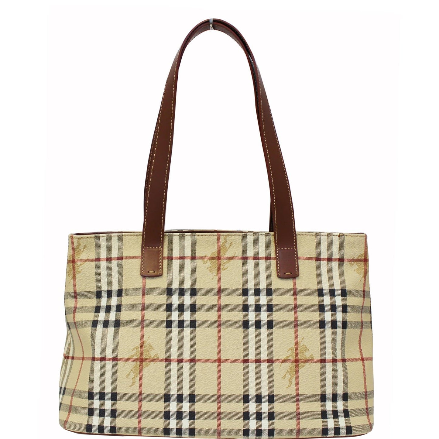BURBERRY Haymarket Check Canvas Tote Bag Multicolor