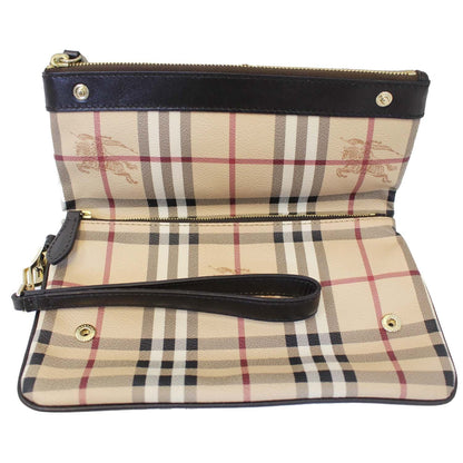 BURBERRY Haymarket Check Adeline Foldover Clutch Brown