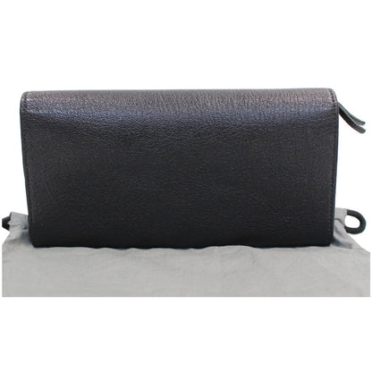 BALENCIAGA Classic Metallic Edge Continental Zip Around Wallet Black - 25% OFF