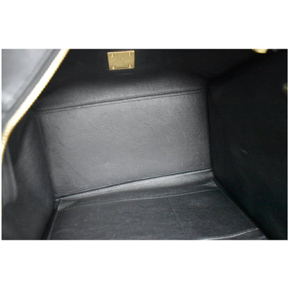 CELINE Trapeze Medium Croc Tote Shoulder Bag Black