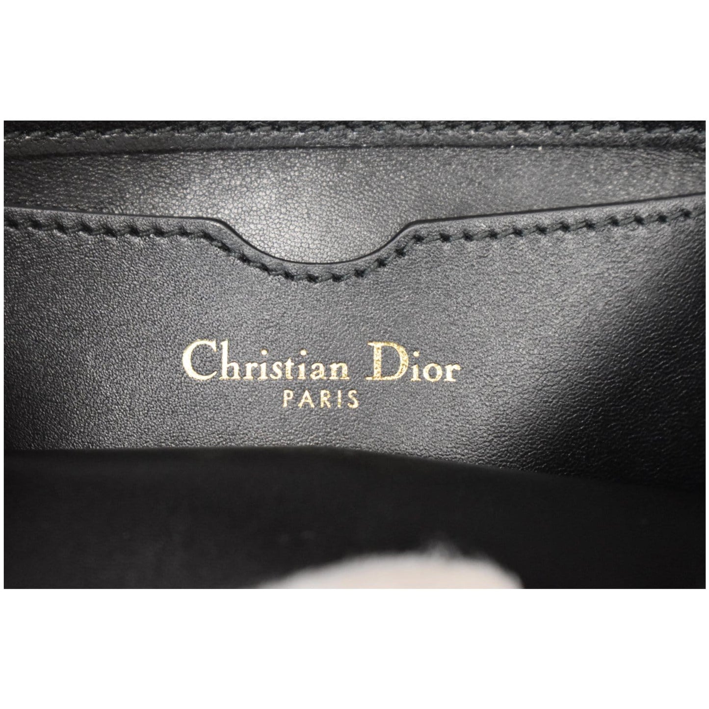 CHRISTIAN DIOR Bee Leather Pouch Clutch Bag Black - 20% OFF