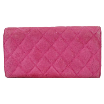 CHANEL CC Caviar Leather Long Wallet Pink - 25% OFF
