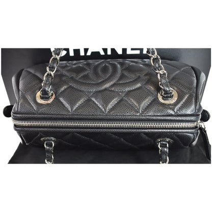 CHANEL Timeless CC Quilted Caviar Leather Small Chain Bowler Bag Black - 15% OFF