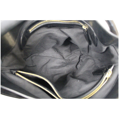 BURBERRY Bridle House Check Canvas Gosford Hobo Bag Black