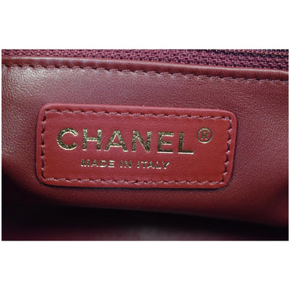 CHANEL Large Quilted Classic Flap Lambskin Leather Shoulder Bag Red