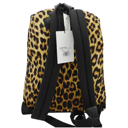 CELINE Leopard Medium Print Canvas Backpack Bag Brown