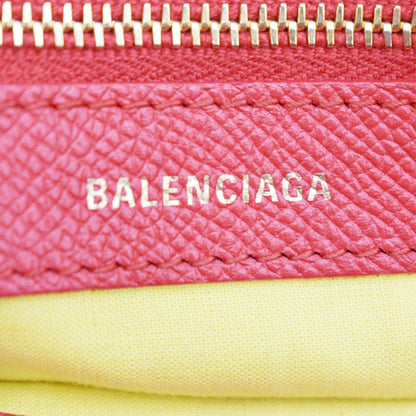 BALENCIAGA Ville Dome Leather Top Handle Crossbody Bag Red