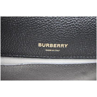 BURBERRY Mini Title Grainy Leather Top Handle Crossbody Bag Black