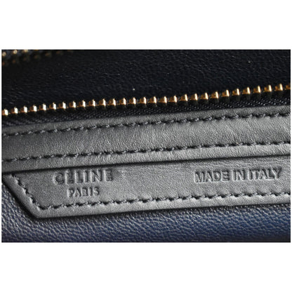 CELINE Mini Luggage Nubuck Calfskin Suede Leather Tote Bag Tri-Color