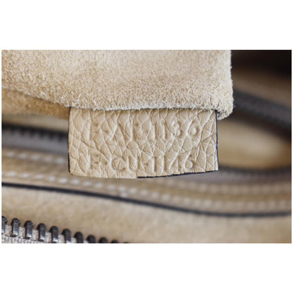 CELINE Drummed Calfskin Leather Mini Luggage Tote Bag Dune