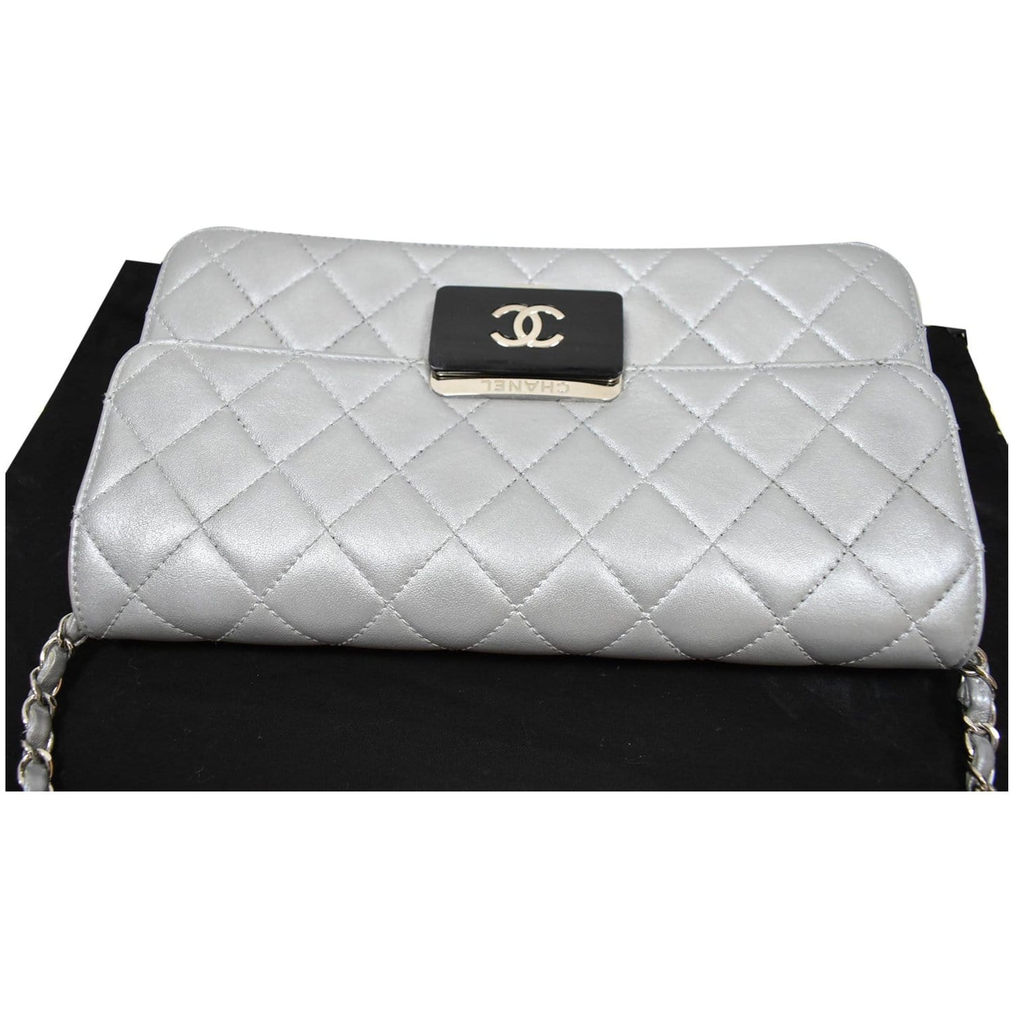 CHANEL Beauty Lock Mini Flap Quilted Sheepskin Leather Shoulder Bag Silver - 10% OFF