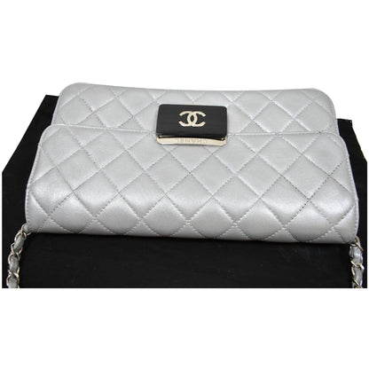 CHANEL Beauty Lock Mini Flap Quilted Sheepskin Leather Shoulder Bag Silver - 10% OFF