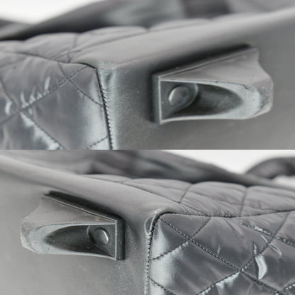 CHANEL Coco Cocoon Quilted Nylon Trolley Rolling Bag Black