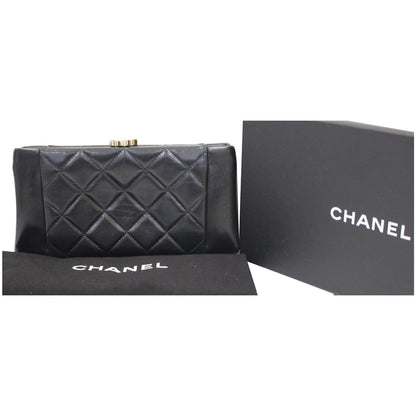 CHANEL Timeless CC Lock Lambskin Leather Clutch Bag Black - 25% OFF