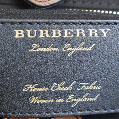 BURBERRY Banner Medium House Check Tote Bag Tan